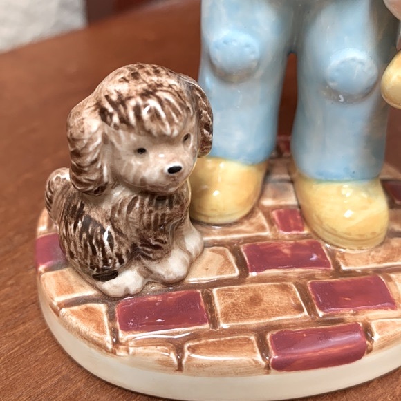 🔹1981 Joan Walsh Anglund Porcelain Figurine Teddy Bear Boy Statue Puppy - Picture 2 of 7